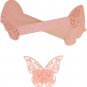 100 Pcs Pink Laser Hollow Paper Butterfly Napkin Rings Mirror Reflective Paper B