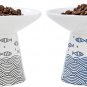 6.25 Inch Extra Wide Raised Ceramic Cat Bowls, round Food and Water Bowls for El