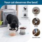 6.25 Inch Extra Wide Raised Ceramic Cat Bowls, round Food and Water Bowls for El