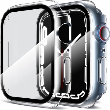 2 Pack Hard PC Case with Tempered Glass Screen Protector Compatible for Apple Wa