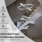 Modern Six Ring Crystal Chandelier Lighting Galaxy Series 3-Color Changing LED L