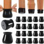 20 Pack Chair Leg Floor Protectors Silicone Covers to Protect Floors (Small Blac