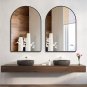 Mylovelylands 24X36 Inch Black Arched Mirror for Bathroom Vanity Mirror or Wall
