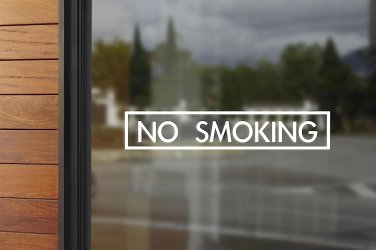 No Smoking Vinyl Decal Sticker - 3"X13" Stylish Business Sign for Storefront - C