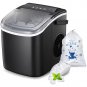 Countertop Ice Maker, Portable Ice Maker Machine with Handle, 9 Bullet-Shaped Ic