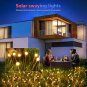 Solar Garden Lights, 4 Pack 8 LED Solar Firefly Lights Warm White, 2 Modes Solar