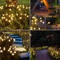 Solar Garden Lights, 4 Pack 8 LED Solar Firefly Lights Warm White, 2 Modes Solar