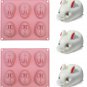 Bunny Shaped Silicone Mould, 2 Pack of 3D Easter Rabbit Chocolate Molds for Baki