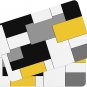 Coffee Mat for Countertops, Yellow Black White Grey Modern Dish Drying Mat 2 Pcs