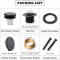 Black Bathtub Drain Replacement Kit, Tip Toe Tub Drain Trim Kit with Two Hole Ov
