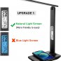 LED Desk Lamp with Wireless Charger for Home Office, USB Charging Port, Clock, A