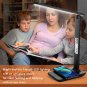 LED Desk Lamp with Wireless Charger for Home Office, USB Charging Port, Clock, A