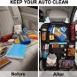 Car Backseat Organizer X2 Kick Mats Backseat Storage Bag with Clear Screen Table
