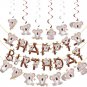 Koala Birthday Party Decorations, Pre-Strung Happy Birthday Banner, Hanging Swir