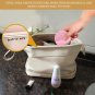 Makeup Bag, Double Layer, Portable Travel Leather Roomy Toiletry Cosmetic Bag fo