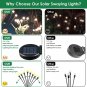 Solar Garden Lights, 4 Pack Solar Firefly Lights, New Upgraded Garden Lights Sol