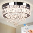 FRIXCHUR 11.8" Dimmable Modern Crystal Chandelier Flush Mount Crystal Ceiling Li
