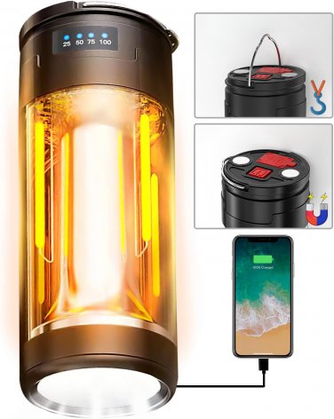Multifunctional Camping Light,Rechargeable 400 Lumens,4 Modes, Magnetic Base and