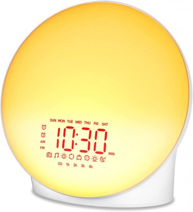 Wake up Light Sunrise Alarm Clock Sleep Aid Sunrise Sunset Simulation Dual Alarm