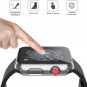 2 Pack PC Case with Tempered Glass Screen Protector Compatible with Apple Watch