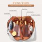 Make up Bag, Large Capacity Travel Cosmetic Bag, PU Leather Waterproof Cosmetic