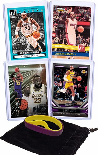 Lebron James (4) Assorted Basketball Cards Bundle - Lakers, Cavaliers, Heat Trad