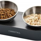 Raised Dog Cat Food Bowl 304 Stainless Steel, Elevated Food and Water Bowl Dishe