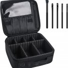 Makeup Bag Organizer, with Extra 3 Brushes, Adjustable Dividers, Cosmetic Bag Po