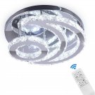 LED Modern Crystal Chandelier Dimmable Ceiling Light Fixture - 15.7" Moon Shape
