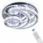 LED Modern Crystal Chandelier Dimmable Ceiling Light Fixture - 15.7" Moon Shape