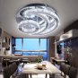 LED Modern Crystal Chandelier Dimmable Ceiling Light Fixture - 15.7" Moon Shape