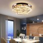 LED Modern Crystal Chandelier Dimmable Ceiling Light Fixture - 15.7" Moon Shape