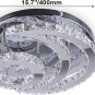 LED Modern Crystal Chandelier Dimmable Ceiling Light Fixture - 15.7" Moon Shape