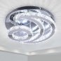 LED Modern Crystal Chandelier Dimmable Ceiling Light Fixture - 15.7" Moon Shape
