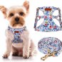 No Pull Floral Pattern Dog Harness- Lightweight and Soft Dog Harness, Adjustable
