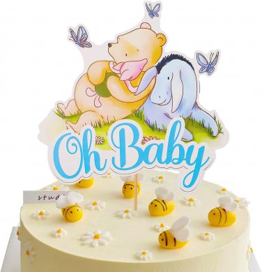 Winnie Cake Topper Oh Baby Classic the Pooh Cake Cupcake Topper Winnie Pooh Cake
