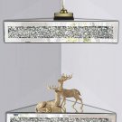Mirrored Floating Corner Shelf, Silver Mirror Crushed Diamond Decorative Wall Sh