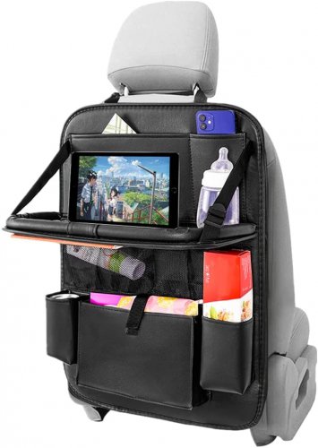 Car Backseat Organizer,With Tablet Holder PU Leather,Car Seat Back Protectors Ki