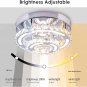 9.8" Small Modern Chandelier Crystal Flush Mount Ceiling Light Fixture Remote Co