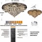 W32'' Chanderlier Lights for Living Room Large Chandeliers Bedroom Flush Chandel