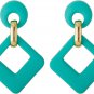 Acrylic Rectangle Earrings, Fashion Square Retro Colorful Earrings Statement Dro