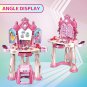 Pretend Play Girls Makeup Table Set with Stool&iuml;&frac14;�Open Doors by Gestures&iuml;&frac14;�Kids Vanit