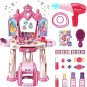 Pretend Play Girls Makeup Table Set with Stool&iuml;&frac14;�Open Doors by Gestures&iuml;&frac14;�Kids Vanit