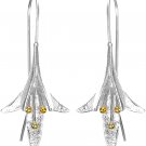 Lily Flower Dangle Earrings for Women Girls Vintage Exaggerated Tassel Elegant F