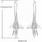 Lily Flower Dangle Earrings for Women Girls Vintage Exaggerated Tassel Elegant F