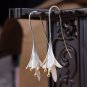 Lily Flower Dangle Earrings for Women Girls Vintage Exaggerated Tassel Elegant F