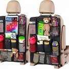 Black Car Backseat Organizer with Touch Screen Tablet Holder, 9 Storage Pockets