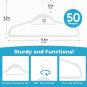 Fontaines Luxury White Velvet Felt Non Slip Clothes Hangers 50 Pack - Ultra Slim