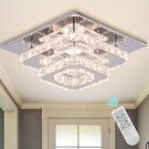Cainjiazh Mini Chandelier LED Crystal Ceiling Light 2 Layers Flush Mount Ceiling