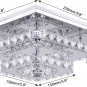 Cainjiazh Mini Chandelier LED Crystal Ceiling Light 2 Layers Flush Mount Ceiling